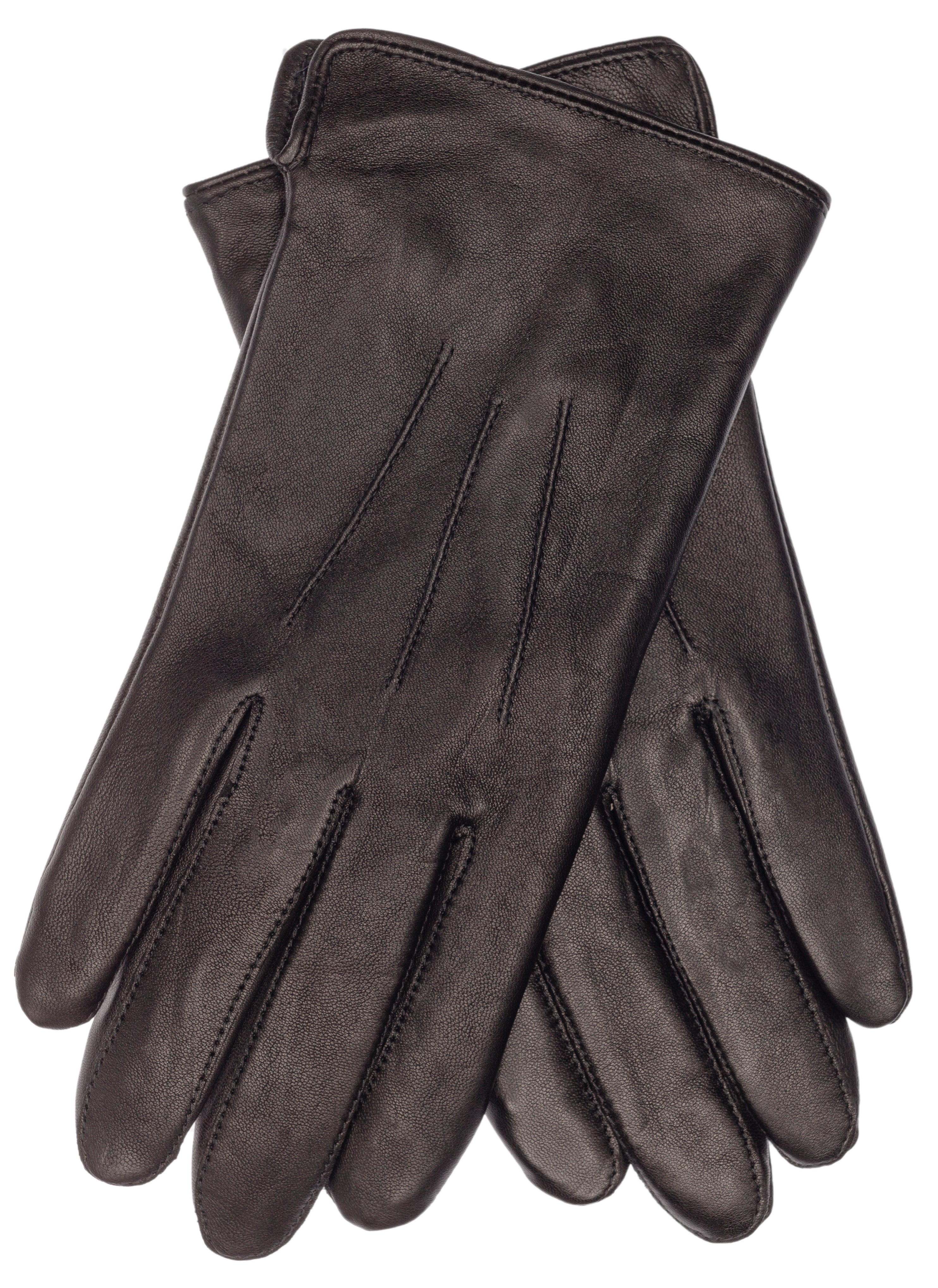 EEM Herren Lederhandschuhe, weiches italienisches Leder, Touchfunktion, Fleecefutter