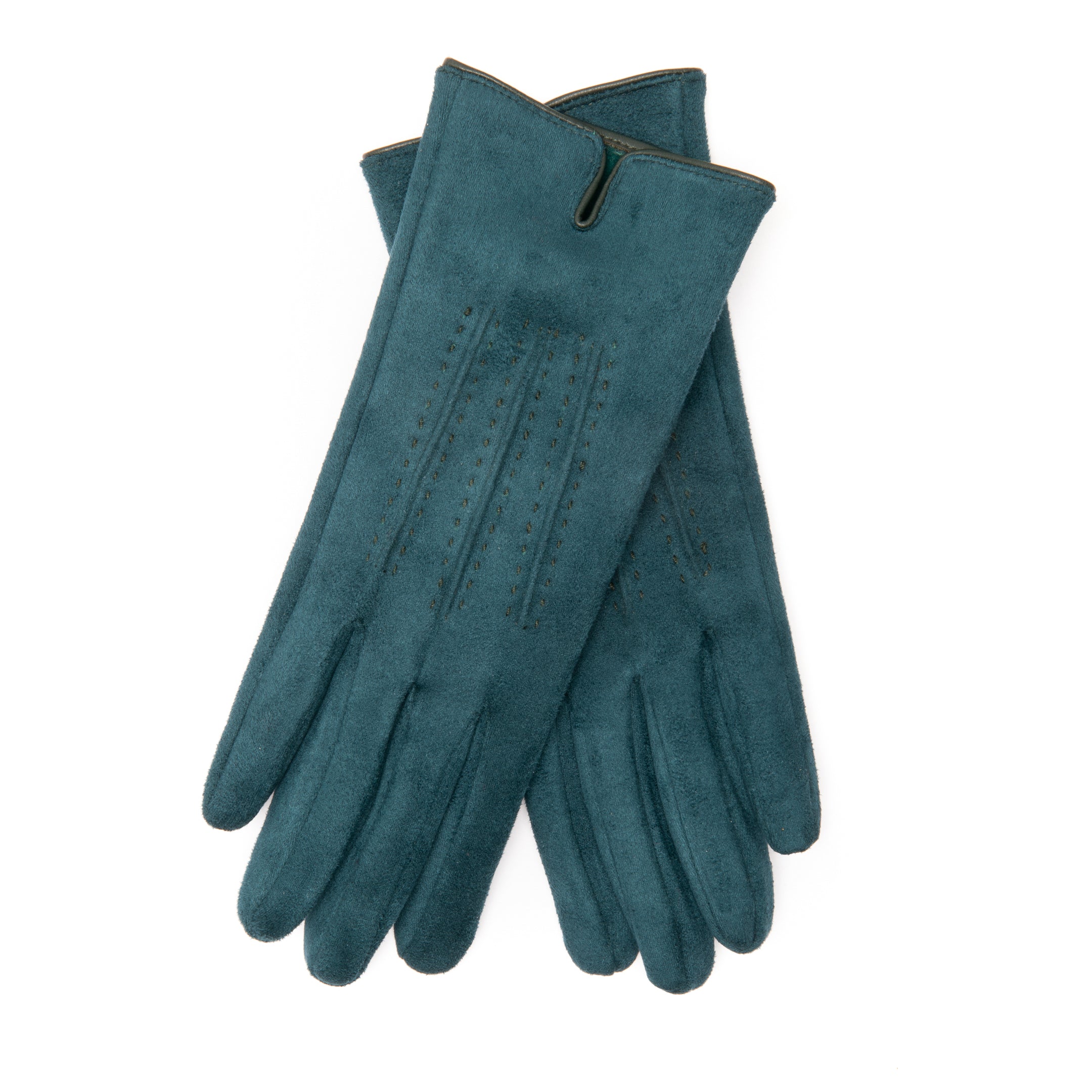 EEM Damen Handschuhe 100% vegan, Velours Optik, weiches elastisches Material, kuscheliges Teddyfleece