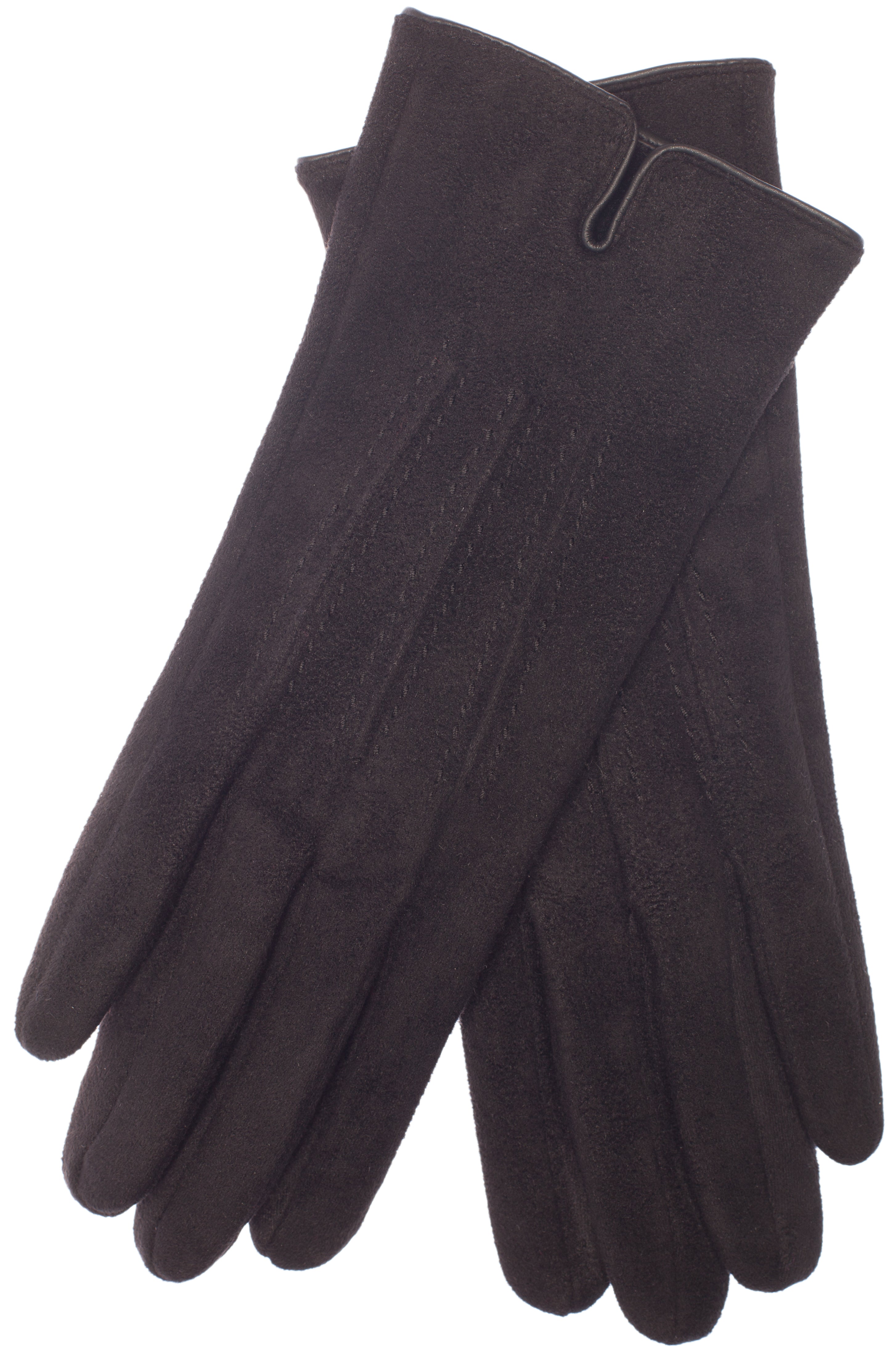 EEM Damen Handschuhe 100% vegan, Velours Optik, weiches elastisches Material, kuscheliges Teddyfleece