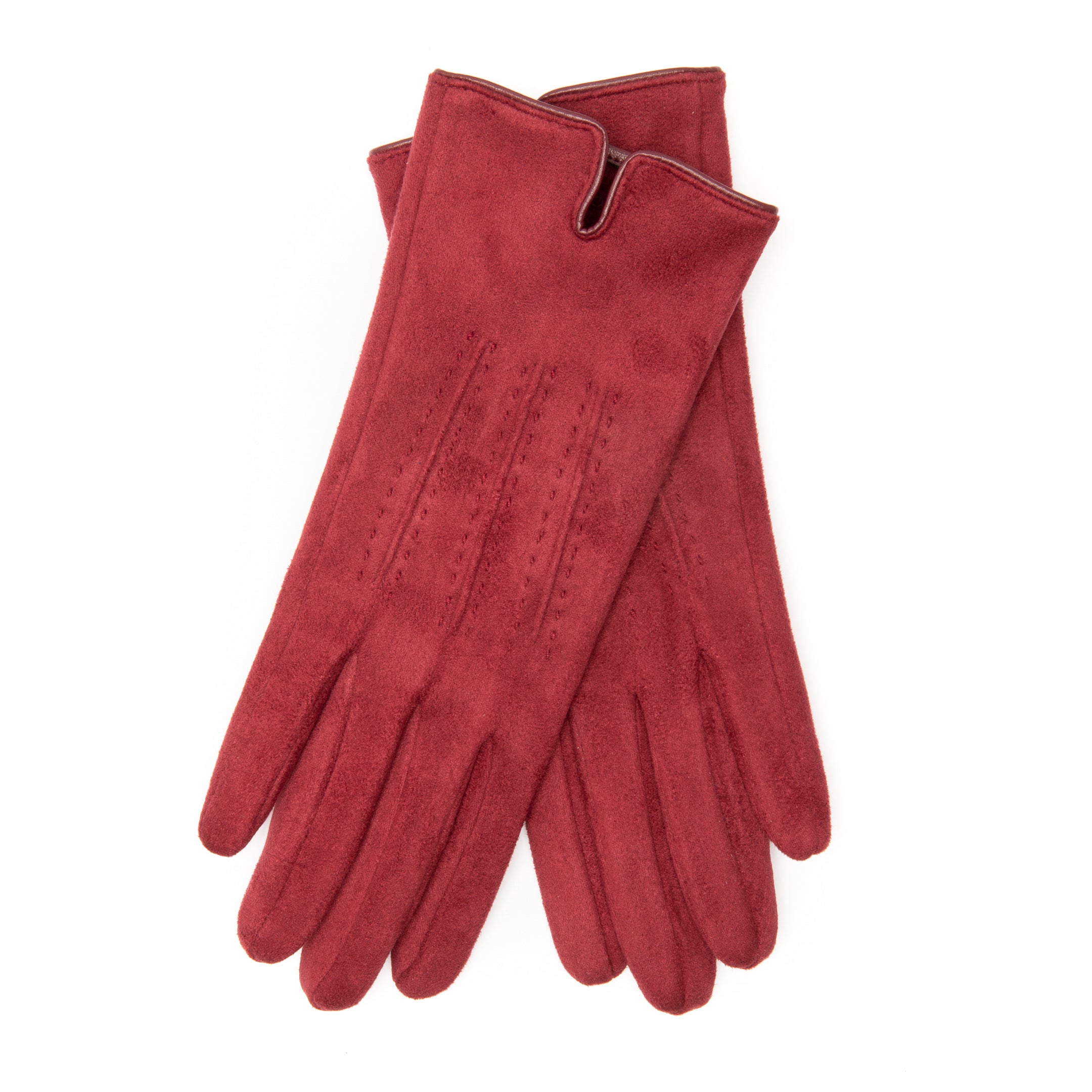 EEM Damen Handschuhe 100% vegan, Velours Optik, weiches elastisches Material, kuscheliges Teddyfleece