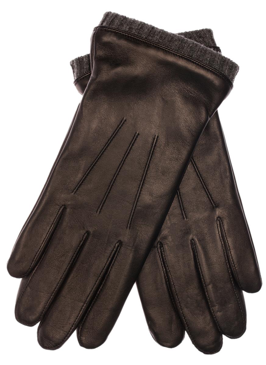 EEM Herren Lederhandschuhe, weiches italienisches Leder, Fleecefutter, Strickbündchen