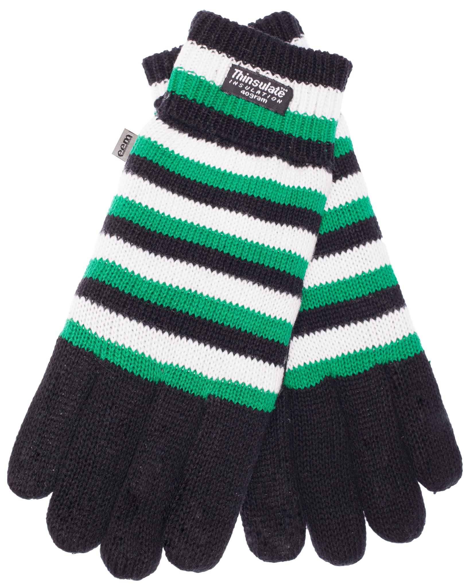 EEM Herren Strick Handschuhe FAN mit Thinsulate Thermofutter, Strickmaterial aus 100% Baumwolle, Fußball