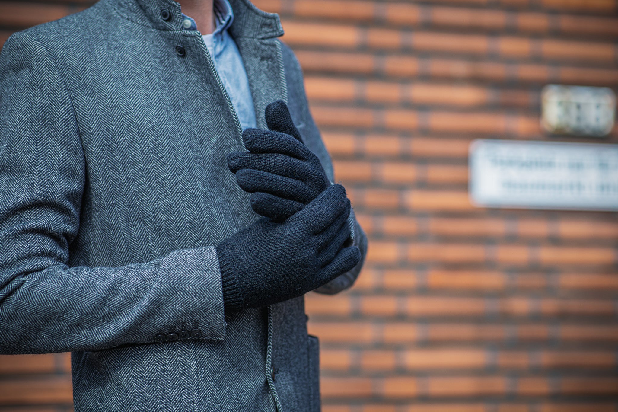 EEM Herren Strickhandschuhe, weiche Wolle, Thinsulate Thermofutter