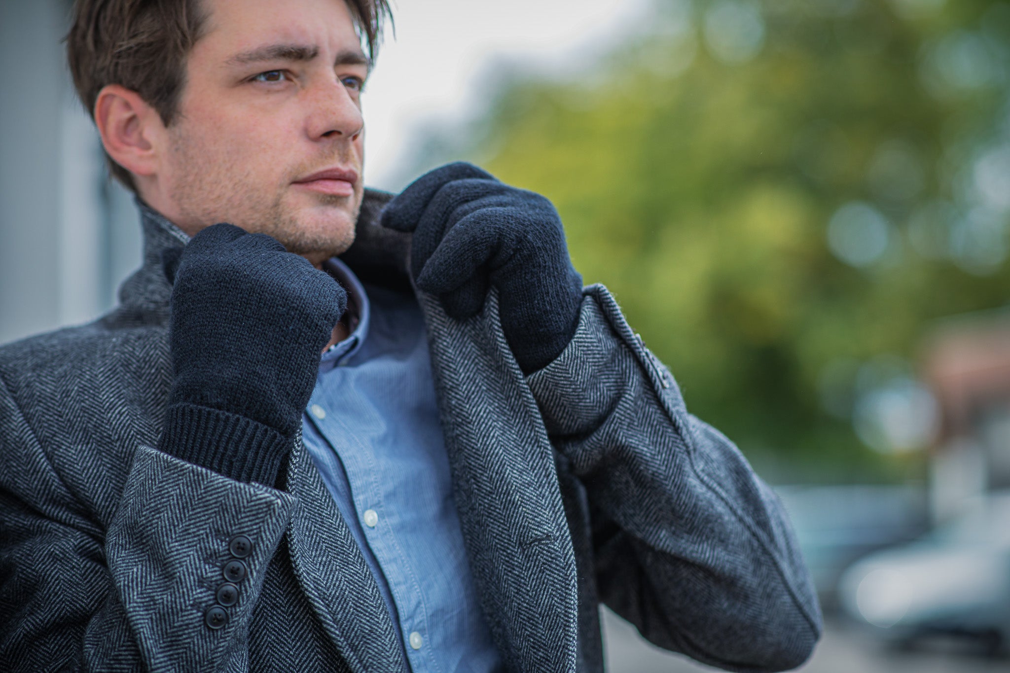EEM Herren Strickhandschuhe, weiche Wolle, Thinsulate Thermofutter