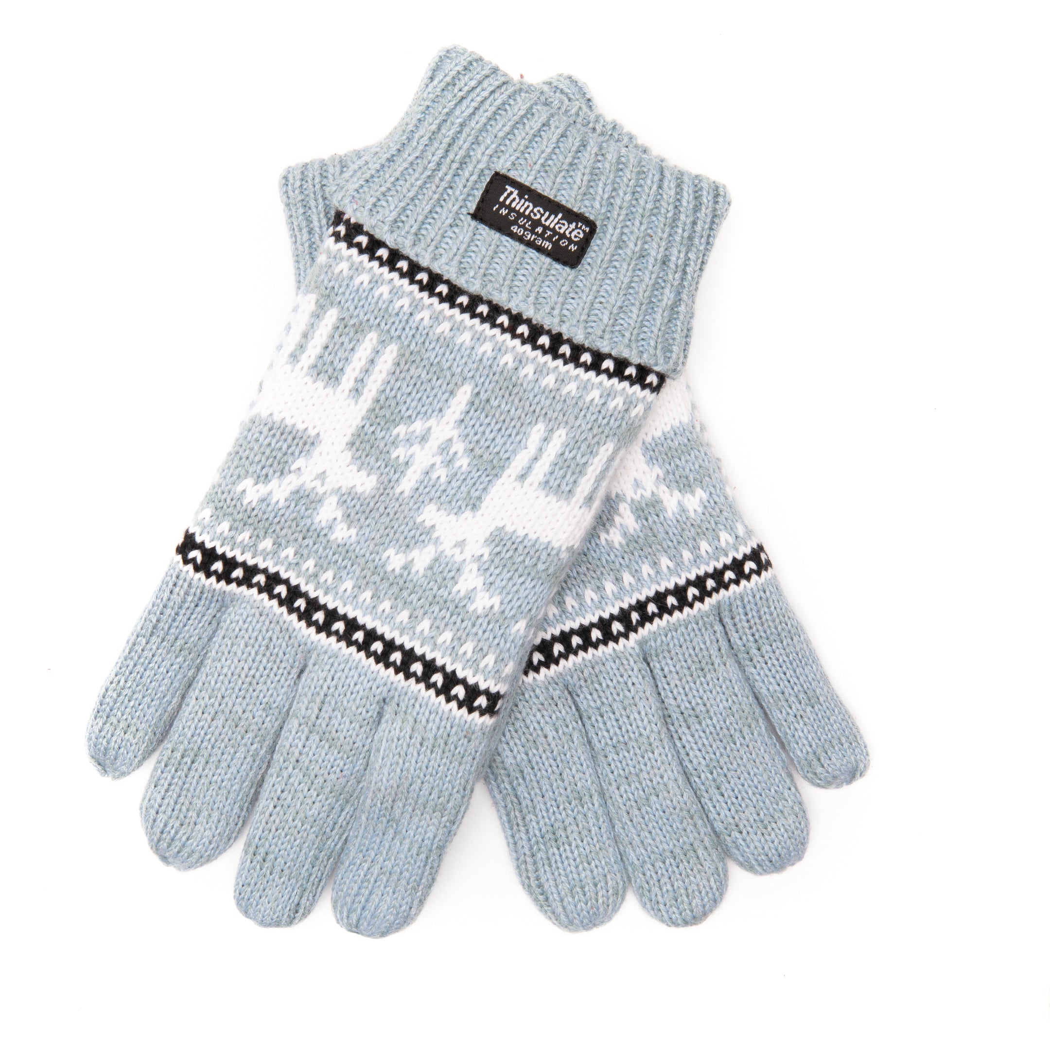 EEM Damen Strickhandschuhe, weiche Baumwolle, Weihnachtsmotiv, Thinsulate Thermofutter