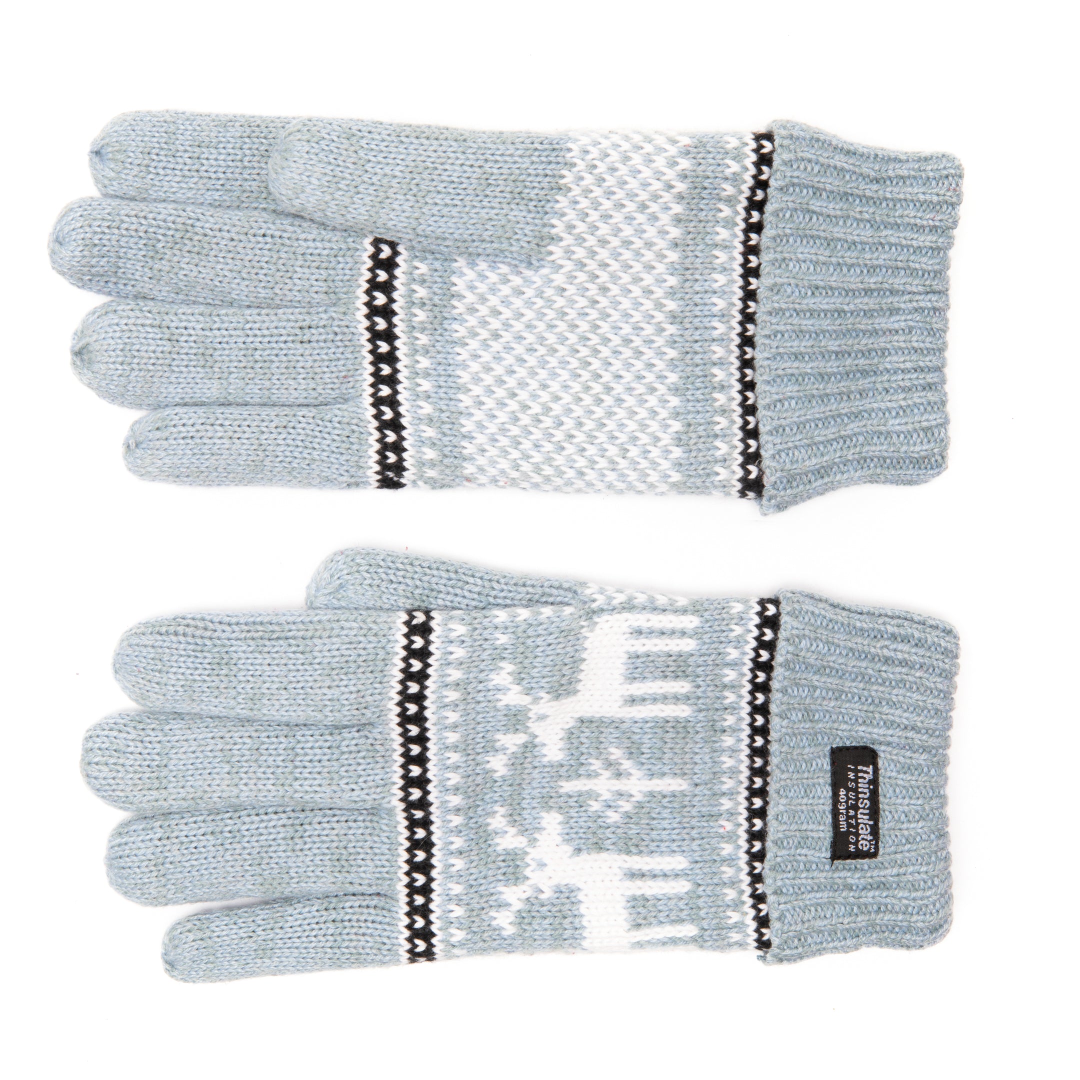 EEM Damen Strickhandschuhe, weiche Baumwolle, Weihnachtsmotiv, Thinsulate Thermofutter