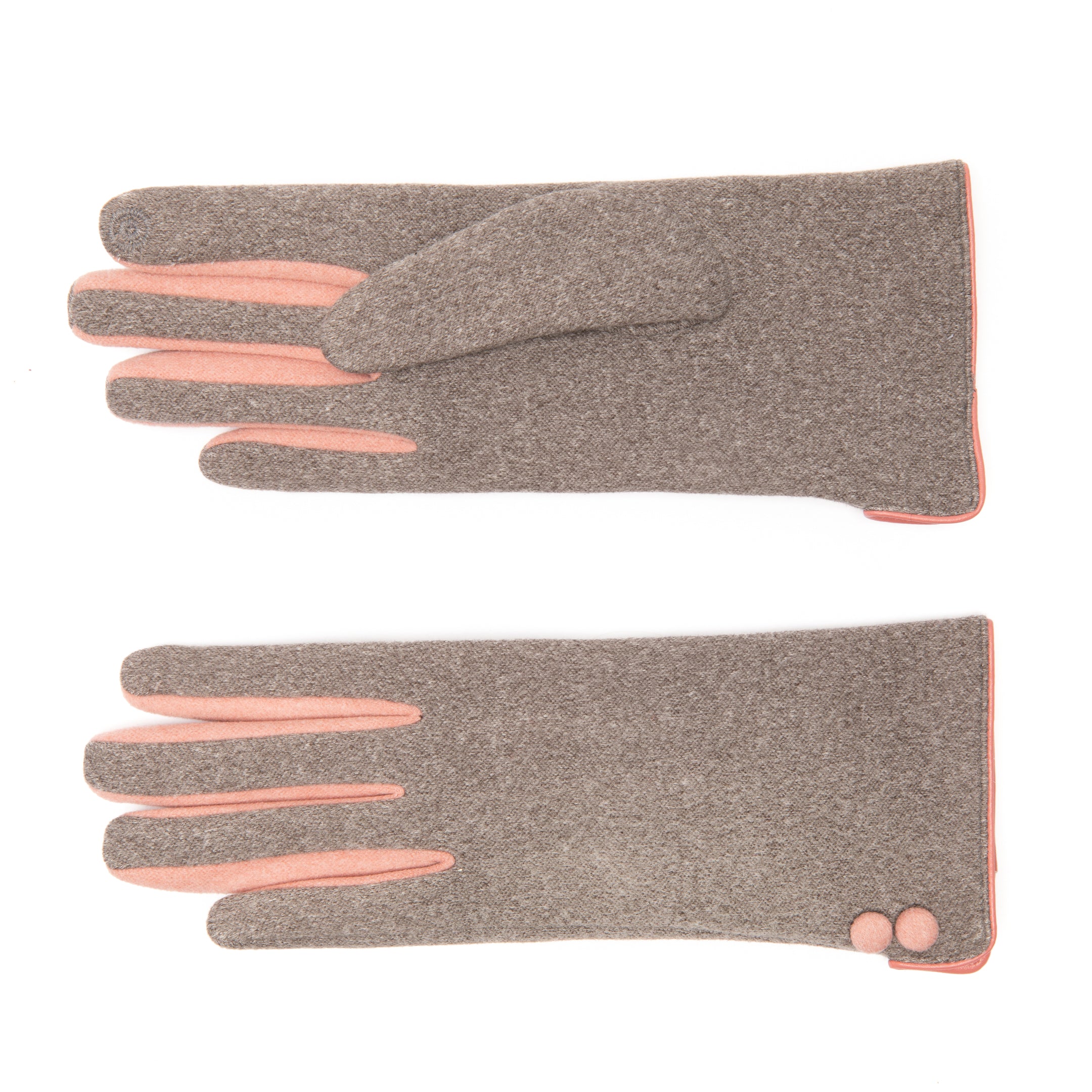 EEM Damenhandschuhe 100% vegan, weiches elastisches Jerseymaterial, Touchfunktion, kuscheliges Futter aus Teddyfleece