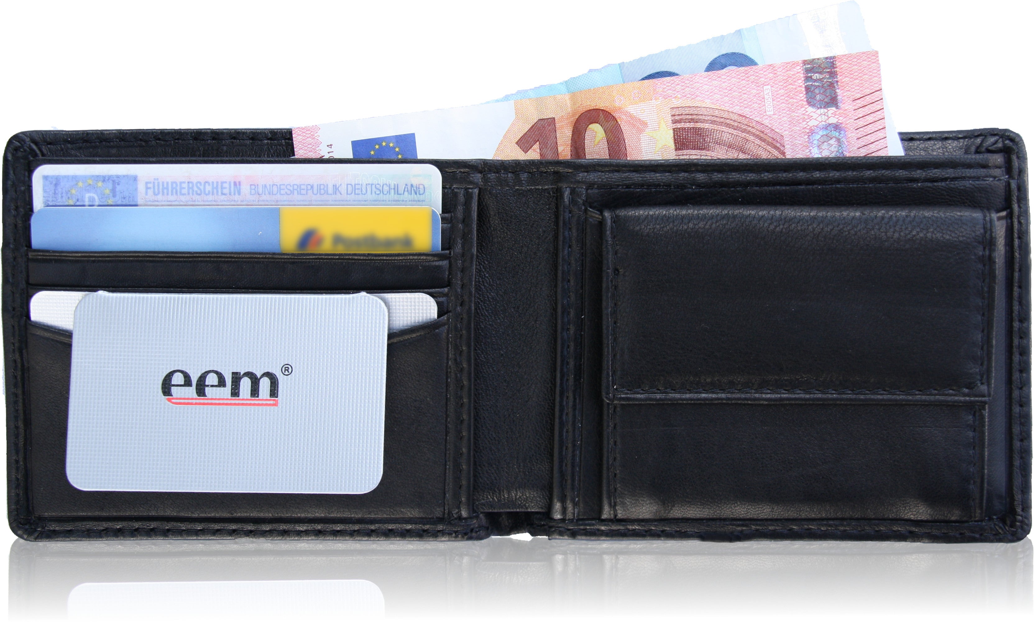 EEM Lederportemonnaie mit integriertem Kartenhalter