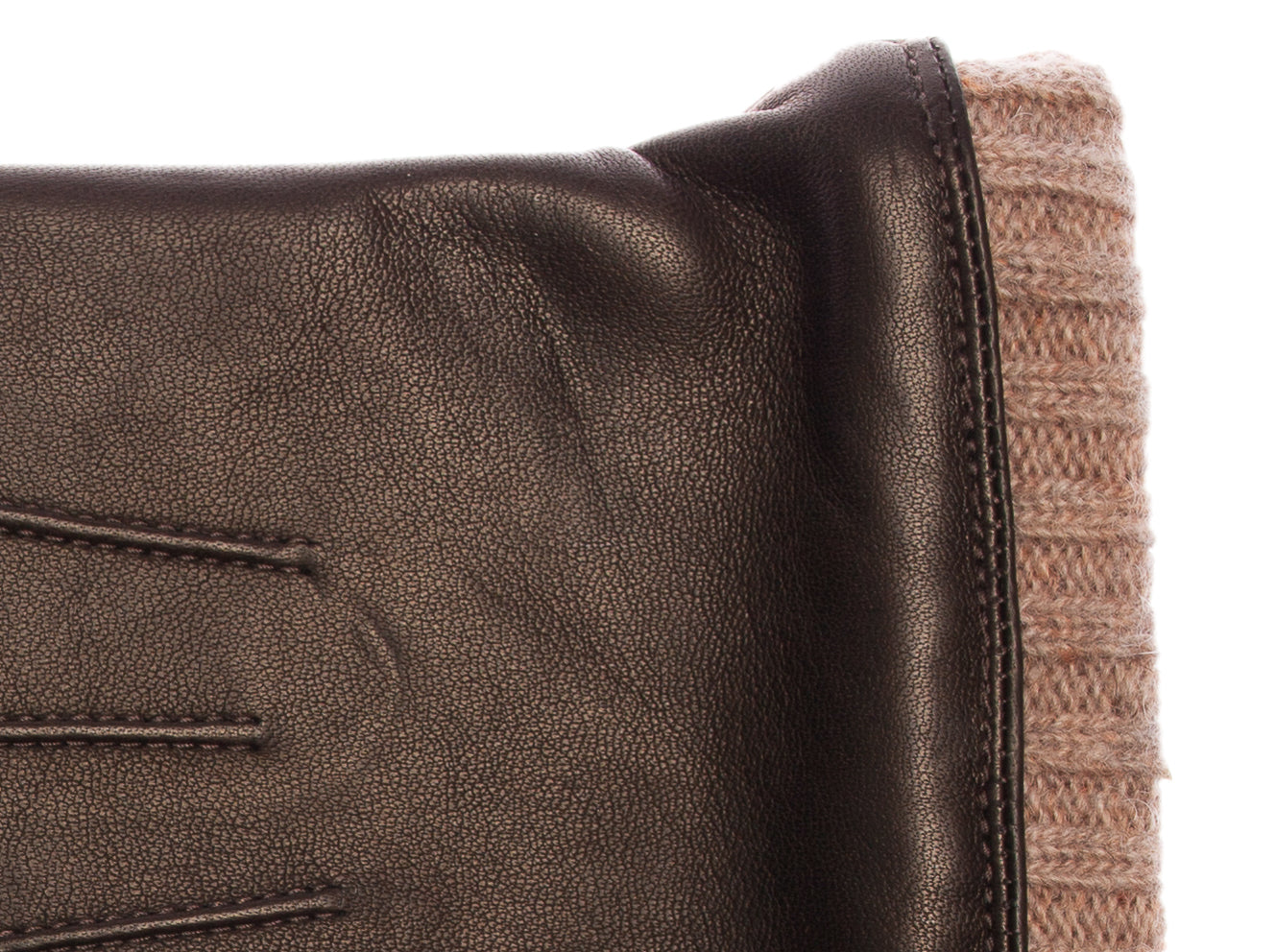 EEM Herren Lederhandschuhe, weiches italienisches Leder, Fleecefutter, Strickbündchen