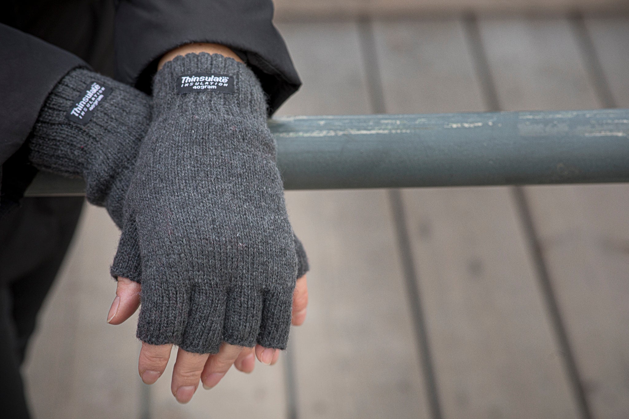 EEM Damen Halbfingerhandschuhe, weiche Wolle, Thinsulate Thermofutter, Halbfinger