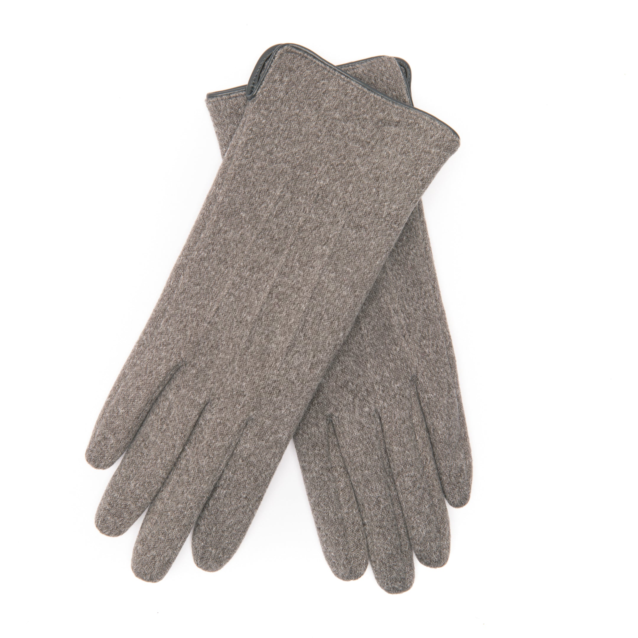 EEM Damenhandschuhe 100% vegan, elastisches Jerseymaterial, Touchfunktion, kuscheliges Teddyfleece Futter