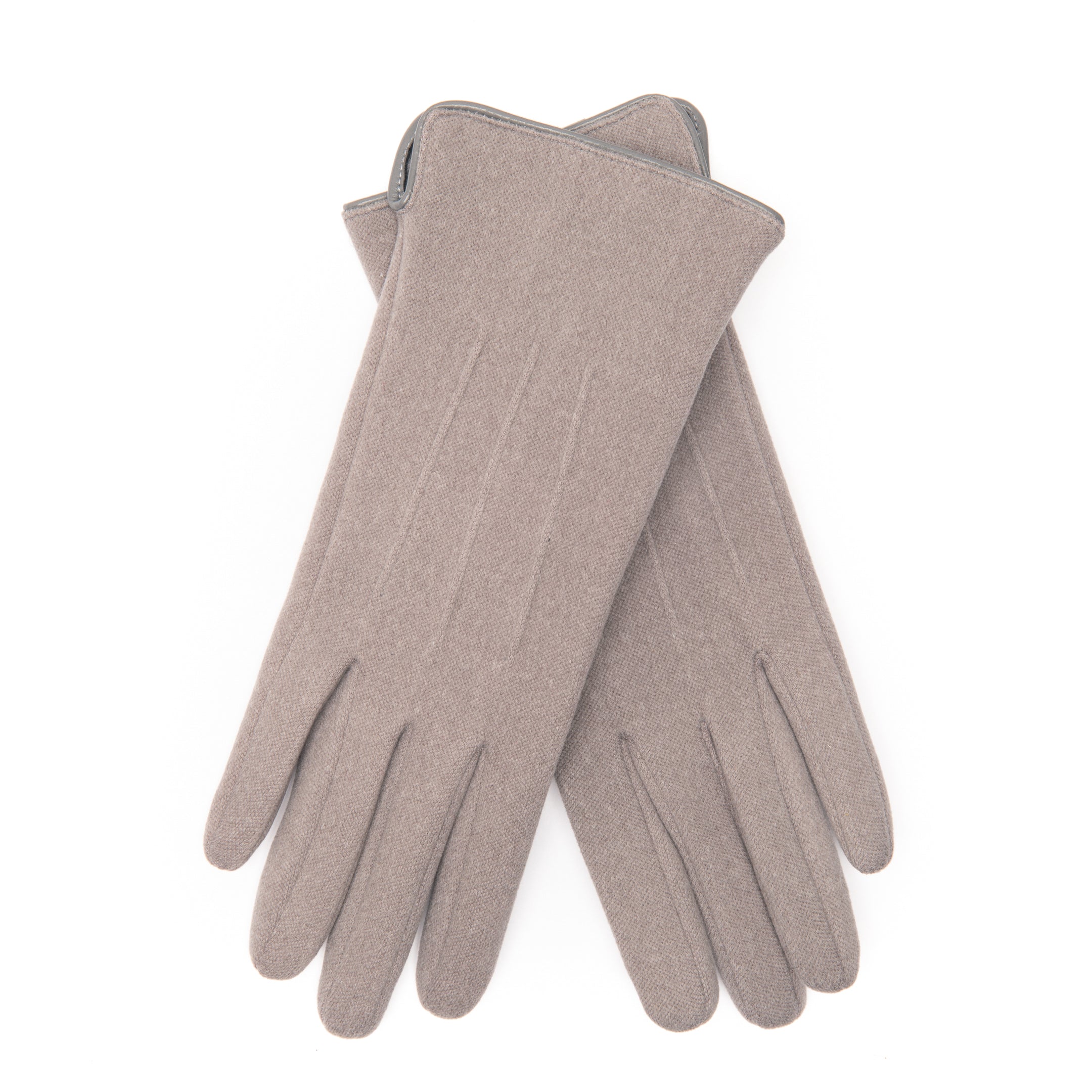 EEM Damenhandschuhe 100% vegan, elastisches Jerseymaterial, Touchfunktion, kuscheliges Teddyfleece Futter