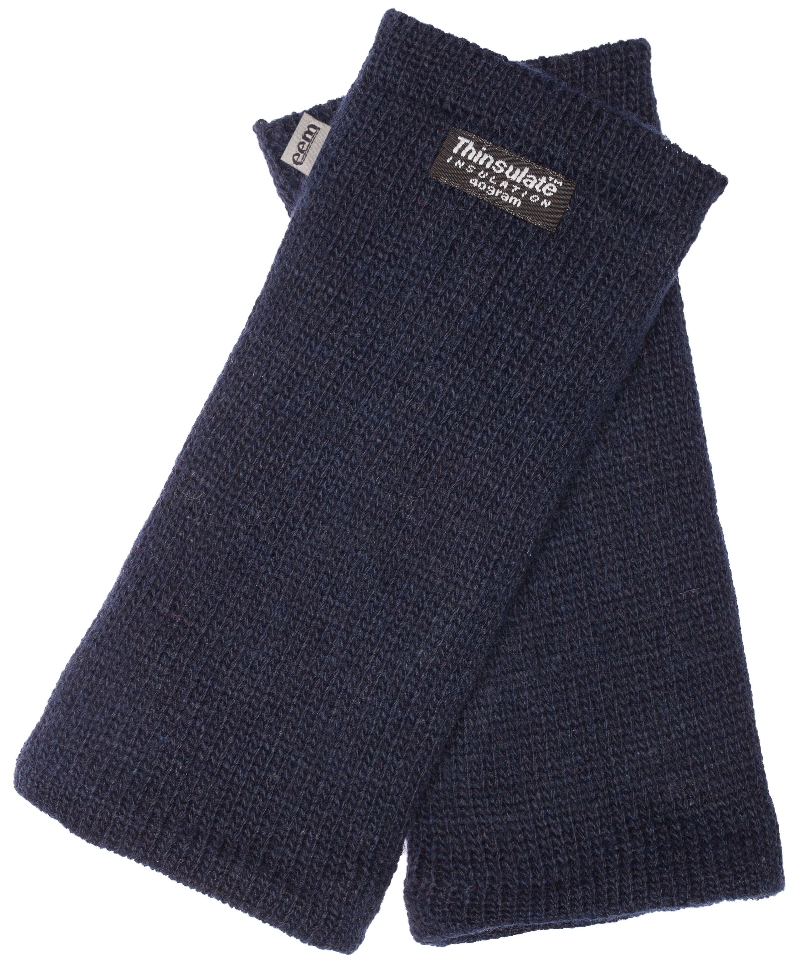 EEM Damen Strickhandschuhe Pulswärmer, weiche Wolle, Thinsulate Thermofutter, praktisches Daumenloch